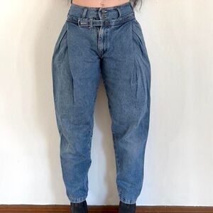 Vintage Cap Farrat 80s Barrel Balloon Parachute Jeans pleated high waist Sz 7
